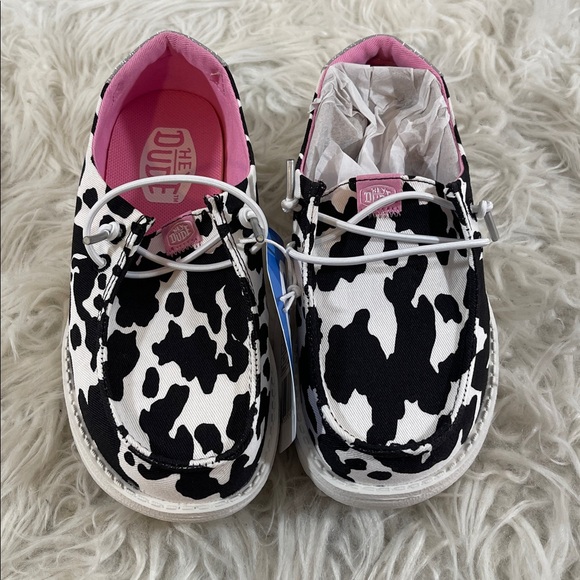 HEY DUDE Wendy Youth Cowgirl Sparkle Black & White Slip On Shoes Size 13c NEW - Picture 4 of 16